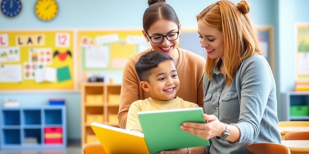 Schulbegleiter Aufgaben: Schulbegleiter hilft Schüler im Klassenzimmer.